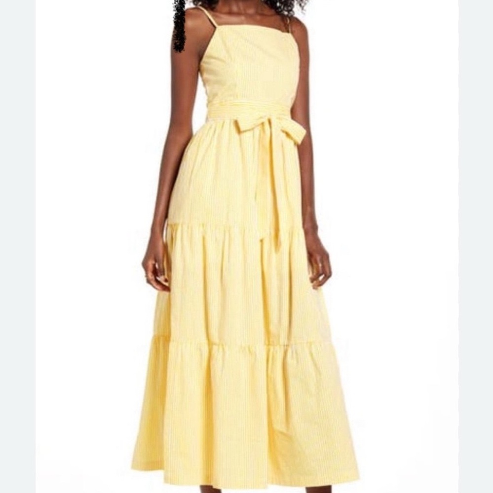 English Factory Yellow Maxi Dress with Bow
